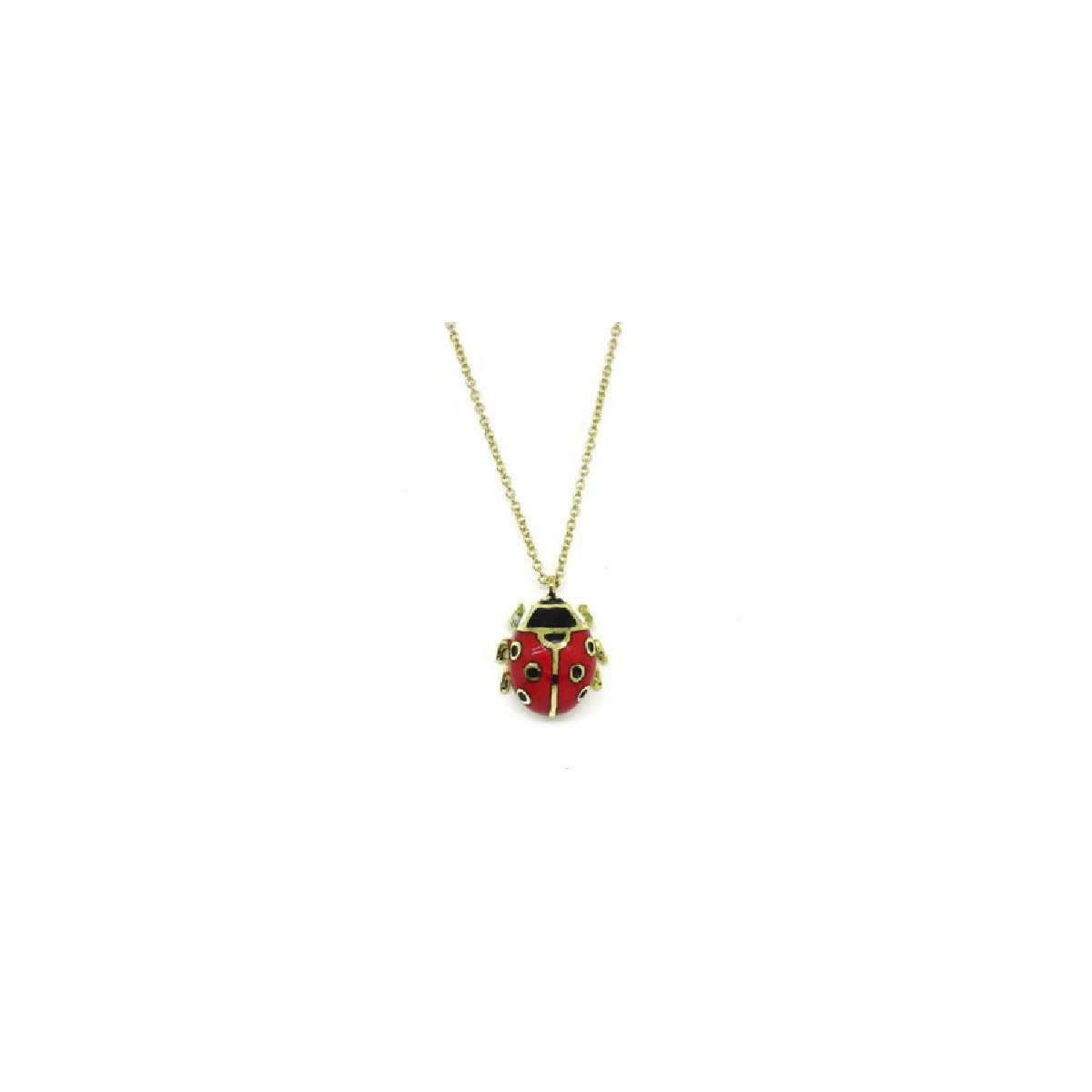 Colgante de mariquita esmaltado en oro.