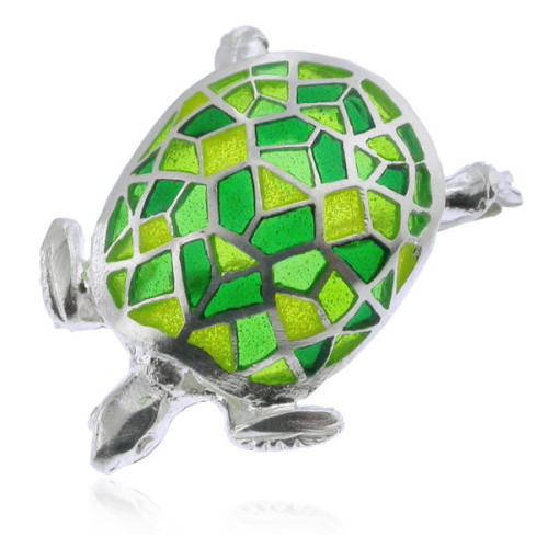 Broche Art Nouveau tortuga. Plata