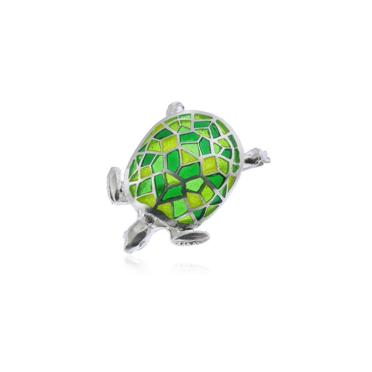 Broche Art Nouveau tortuga. Plata