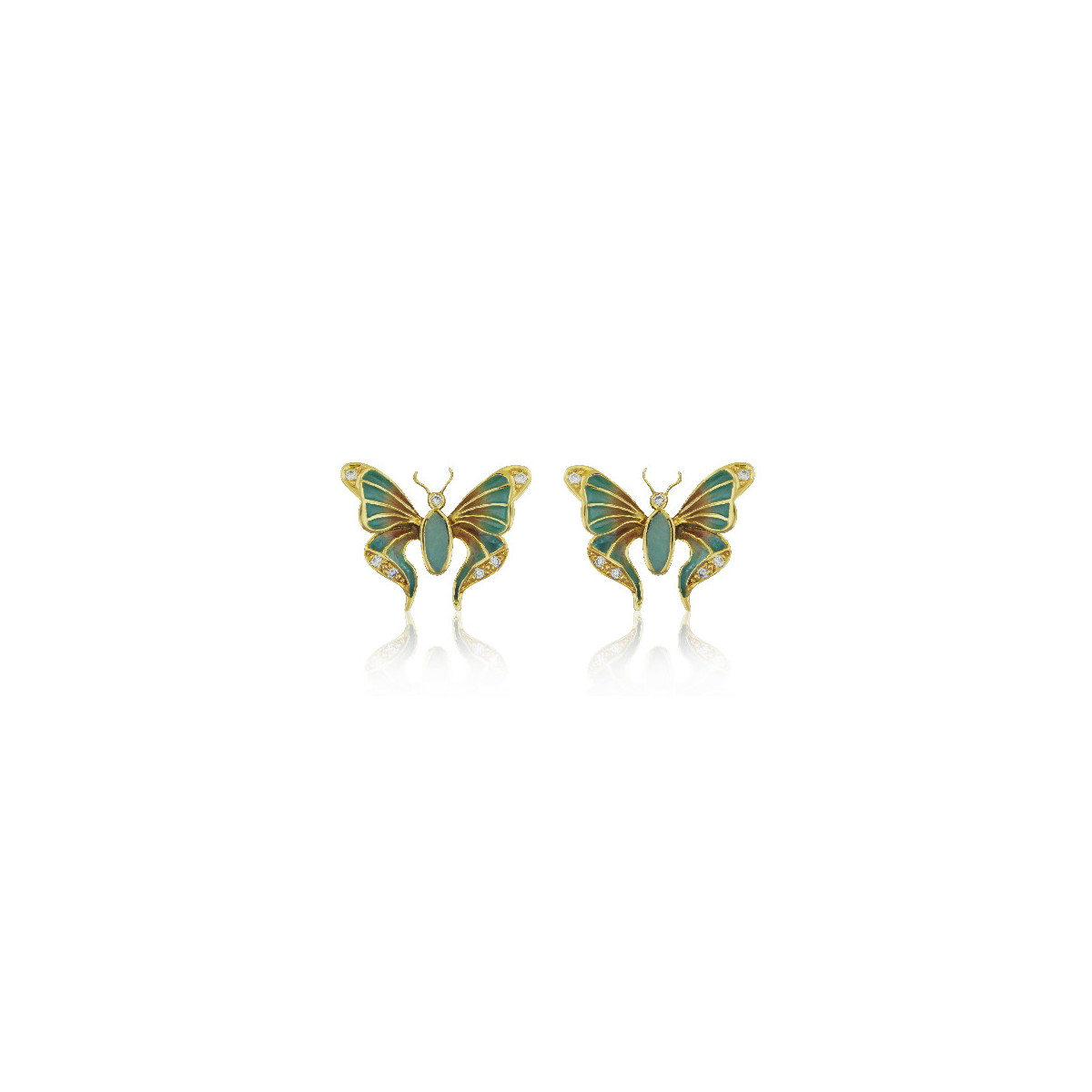 Pendientes Art Novueau mariposa oro