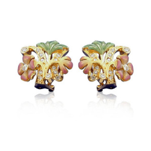 Pendientes Art Nouveau. Oro